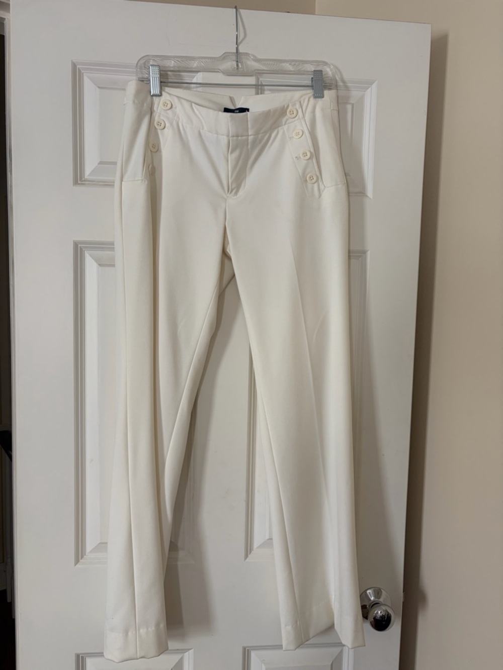Cream Trousers with sailor Button Detail